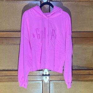 GAP x BEIS Pink Cropped Hoodie